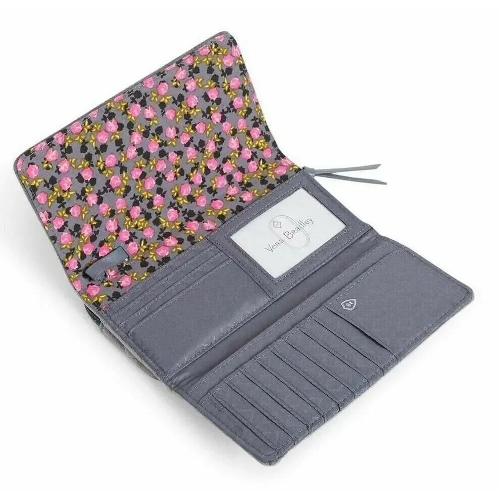Vera Bradley RFID‎ Wallet Crossbody 256070-I58~Carbon Gray~New!!!MSRP$99